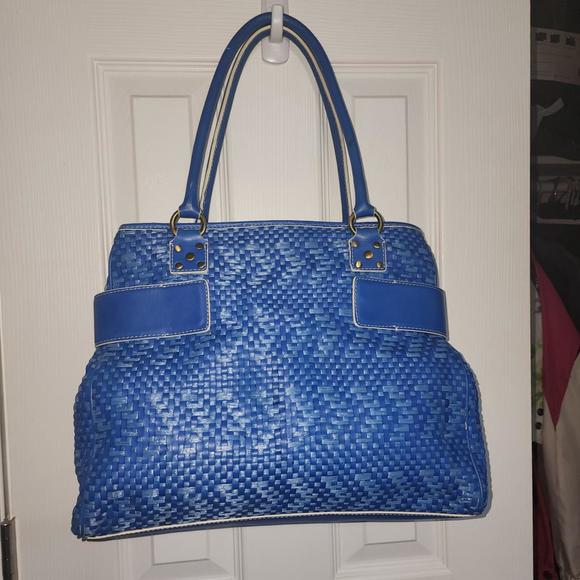 Blue Spring & Summer Woven & Leather Cynthia Rowley Large Blue Women's Purse - Picture 8 of 8